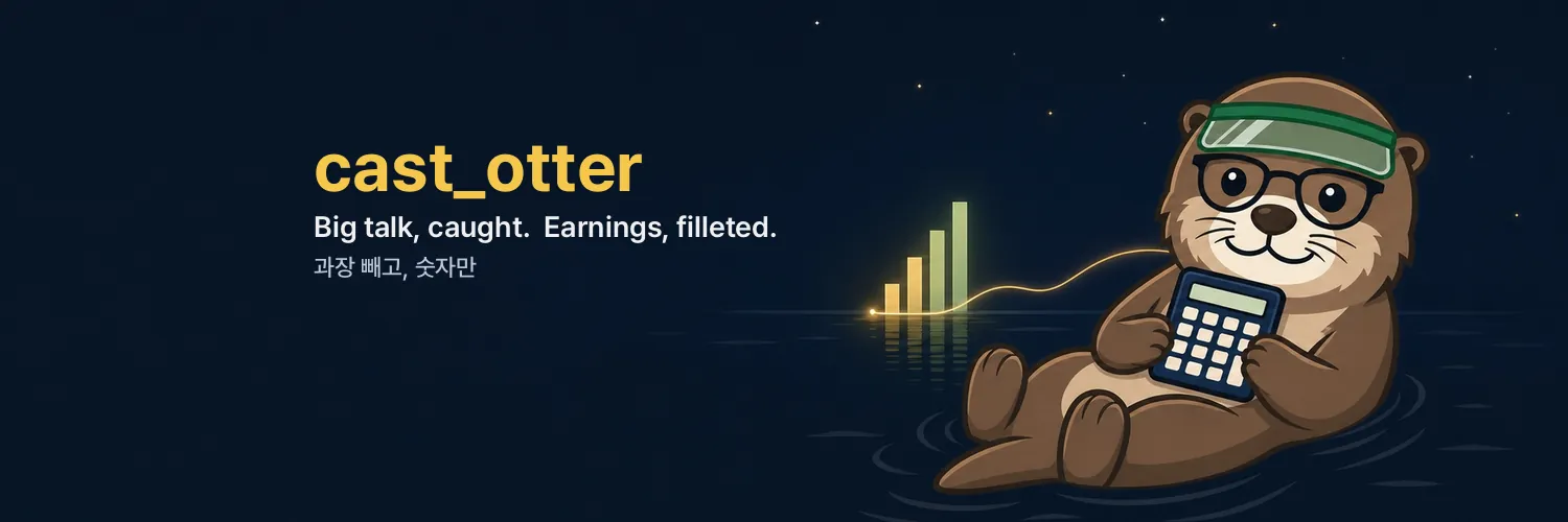 Otter floating on a night lake with a calculator